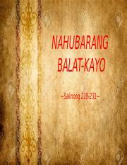 Talasalitaan ng nahubdan na balatkayo aralin 17